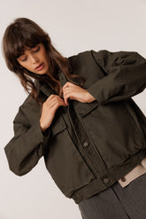 WASHED-EFFECT QUILTED JACKET