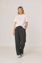 T-SHIRT WITH MONOGRAM DRAWING CUTOUT