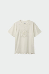 T-SHIRT WITH MONOGRAM DRAWING CUTOUT