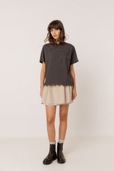 T-SHIRT WITH MONOGRAM DRAWING CUTOUT