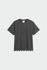 T-SHIRT WITH MONOGRAM DRAWING CUTOUT