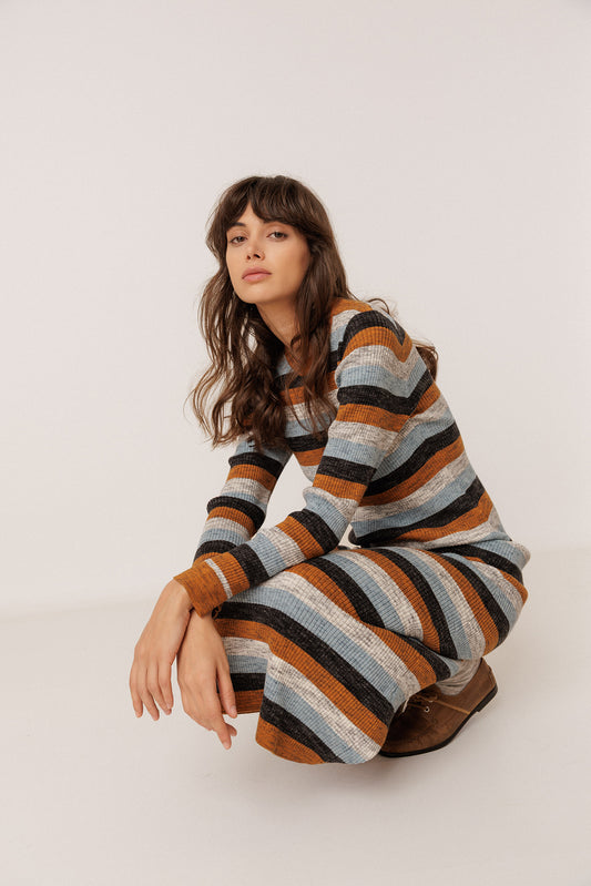 STRIPED DRESS WITH MERINO 1