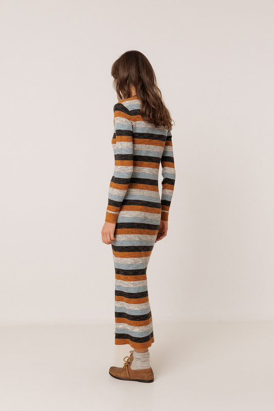 STRIPED DRESS WITH MERINO 5