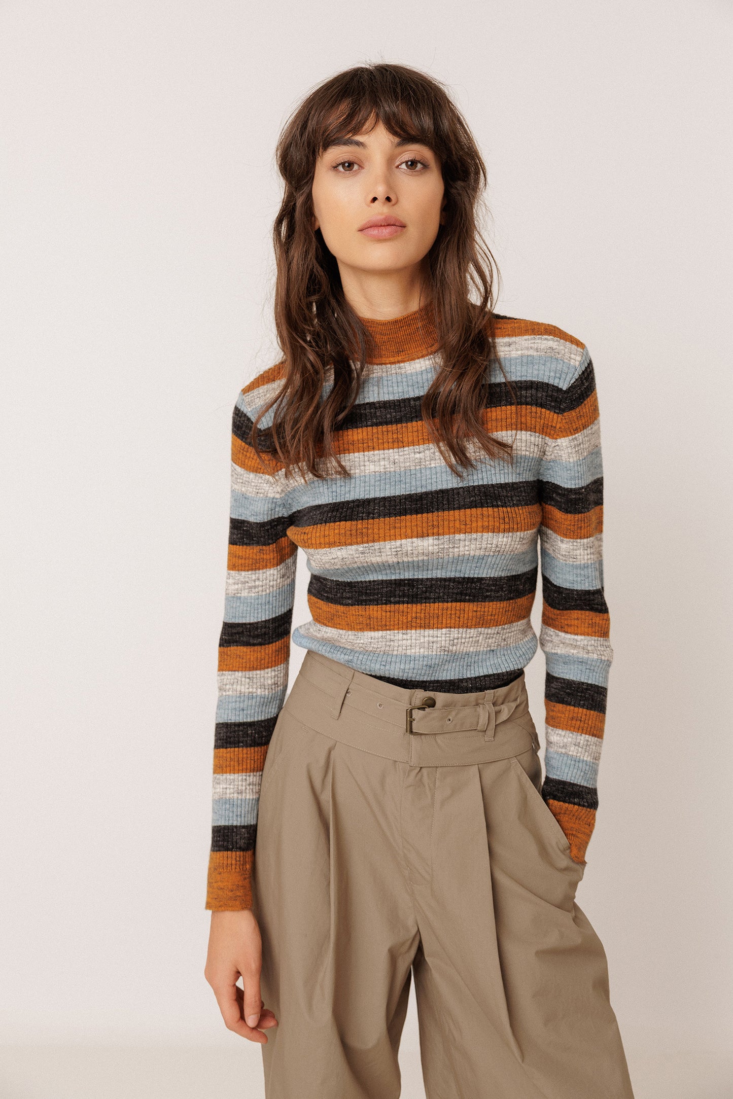 STRIPED SWEATER WITH MERINO