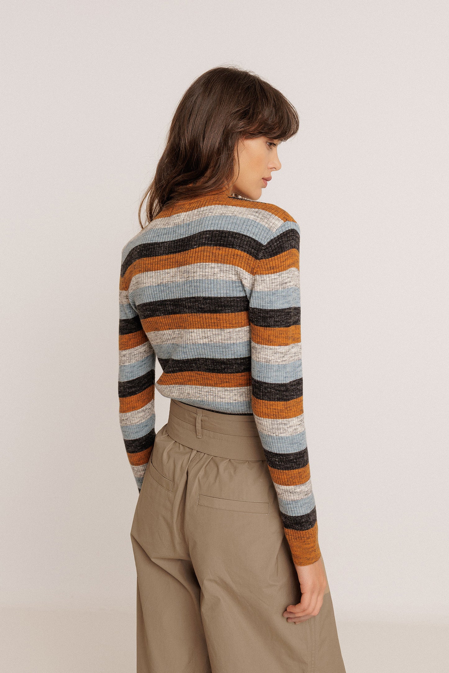 STRIPED SWEATER WITH MERINO
