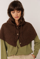 RIBBED KNITTED HOOD