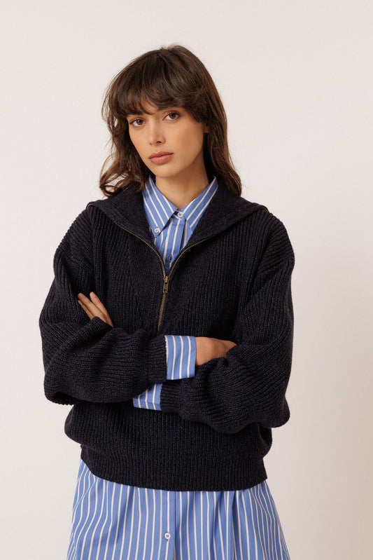 ZIP SWEATER WITH MERINO 1