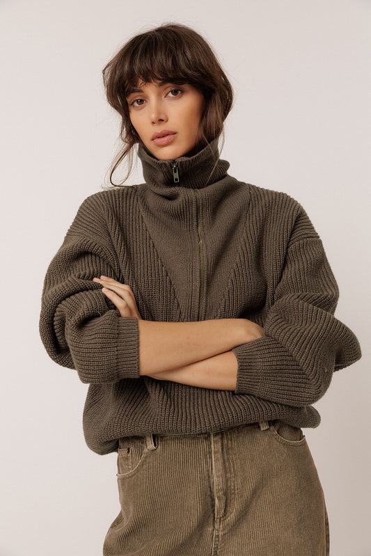 ZIP SWEATER WITH MERINO 1