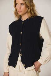 RIB-KNIT VEST WITH MERINO