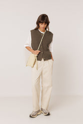 RIB-KNIT VEST WITH MERINO