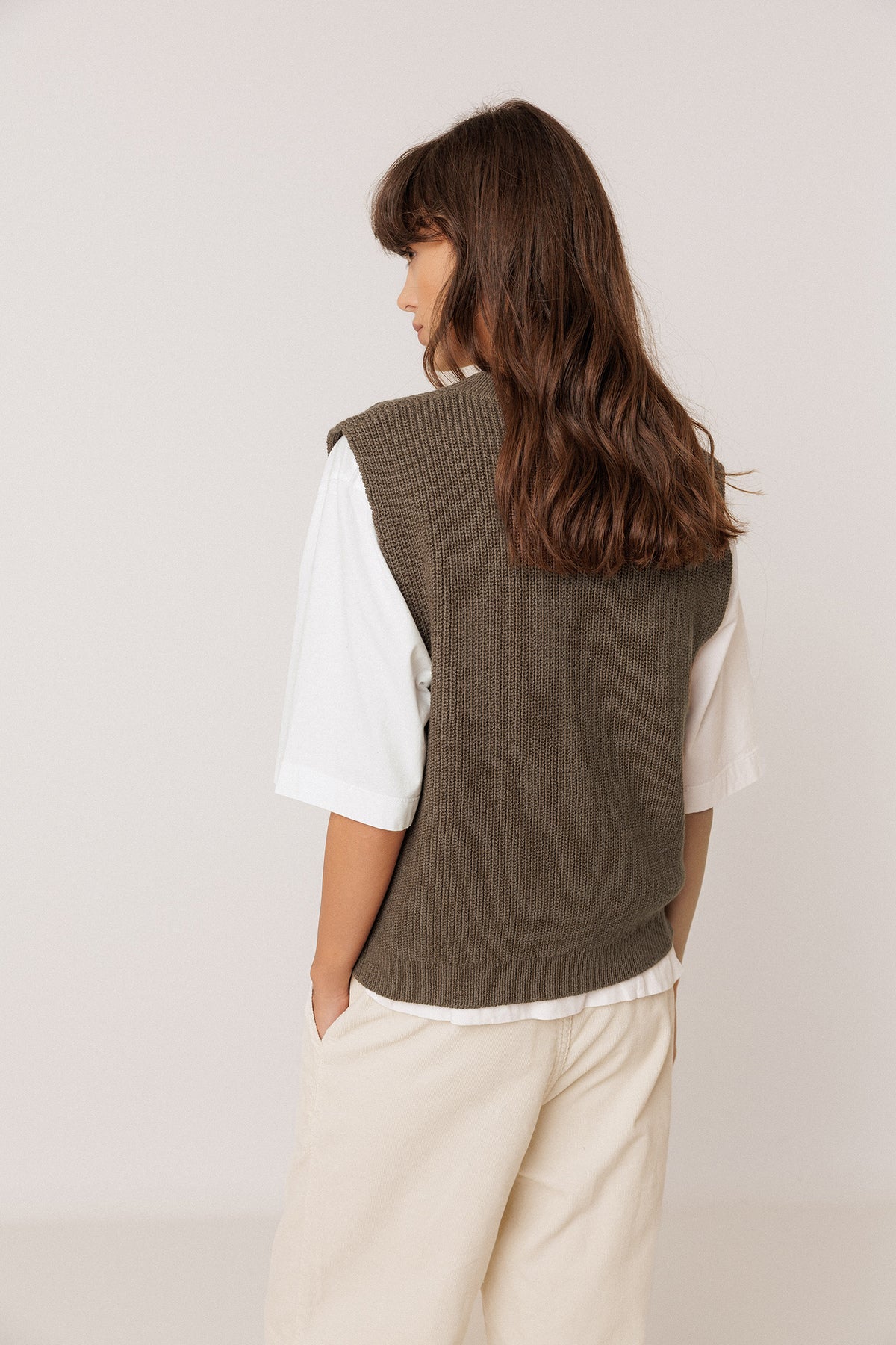 RIB-KNIT VEST WITH MERINO