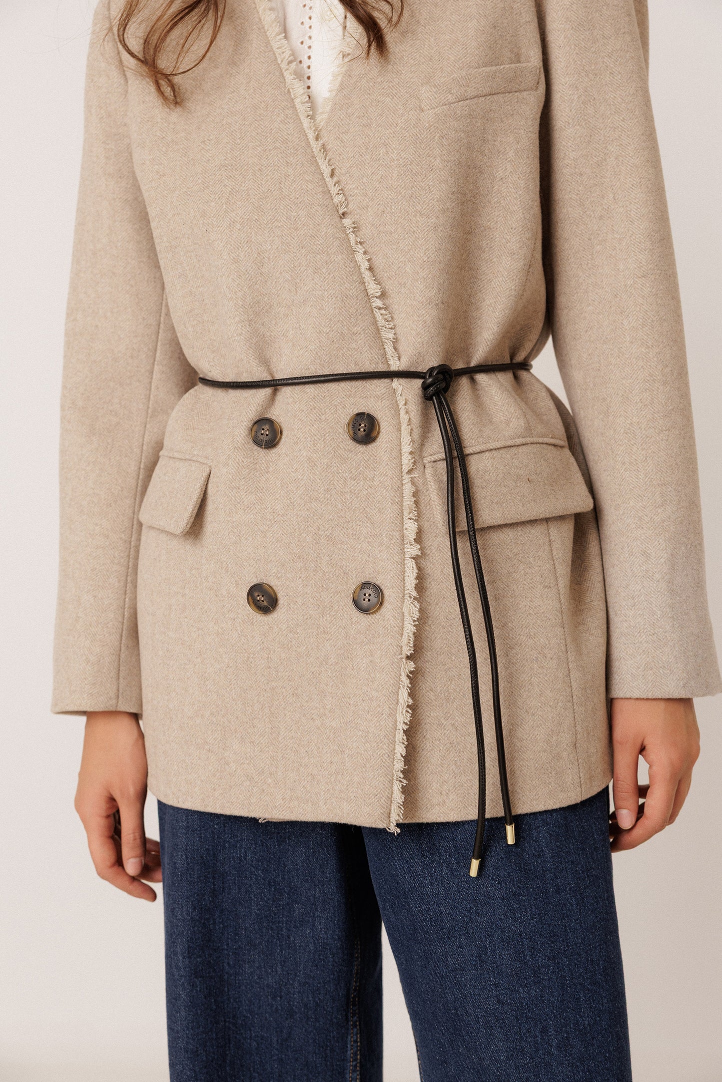 TUBULAR CORD AND LEATHER BELT