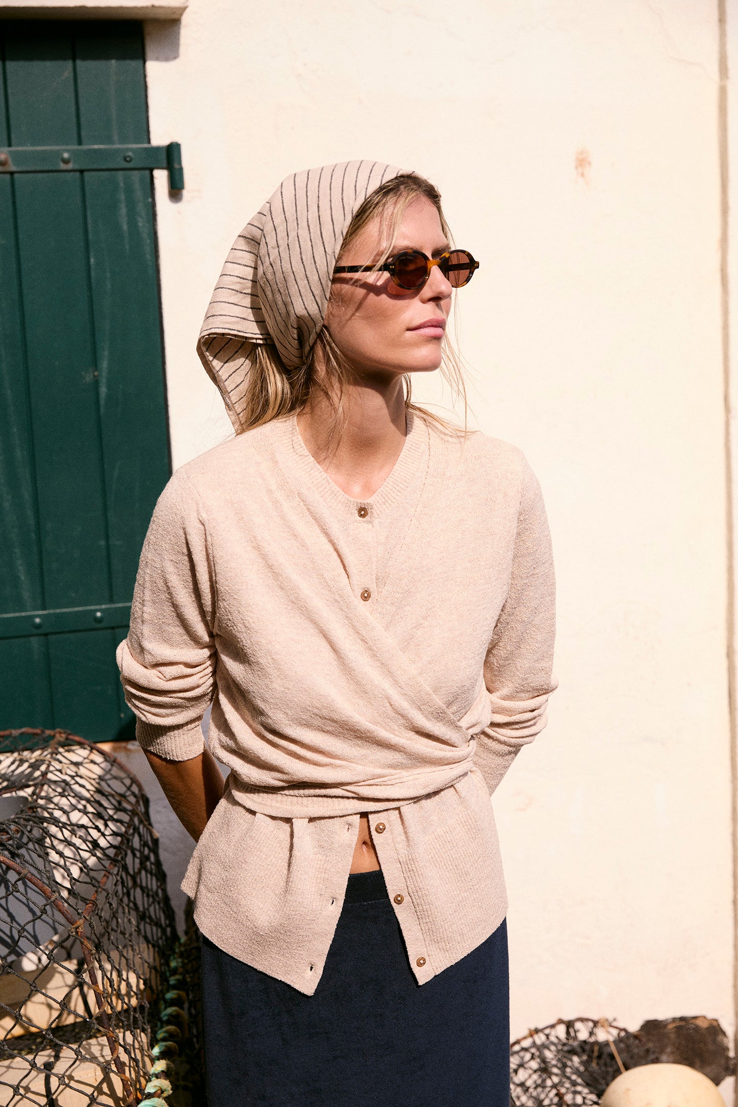 DOUBLE-LAYER WRAP CARDIGAN