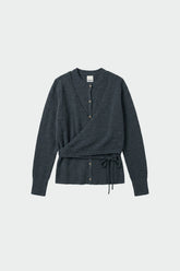DOUBLE-LAYER WRAP CARDIGAN