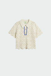 COTTON CROCHET POLO