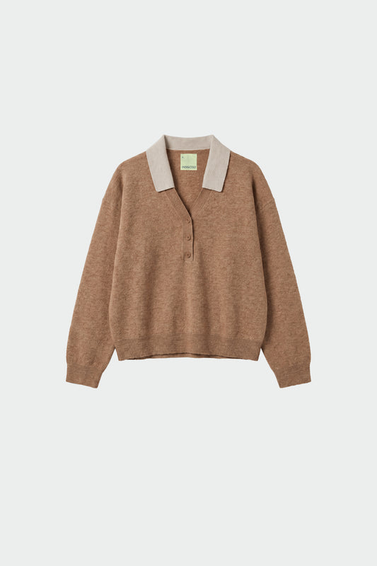 MERINO WOOL SWEATER WITH CONTRAST COLLAR 5