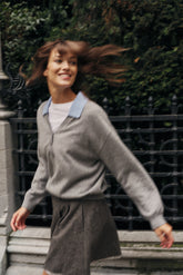 MERINO WOOL SWEATER WITH CONTRAST COLLAR