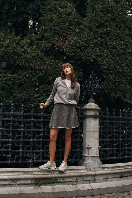 MERINO WOOL SWEATER WITH CONTRAST COLLAR 3