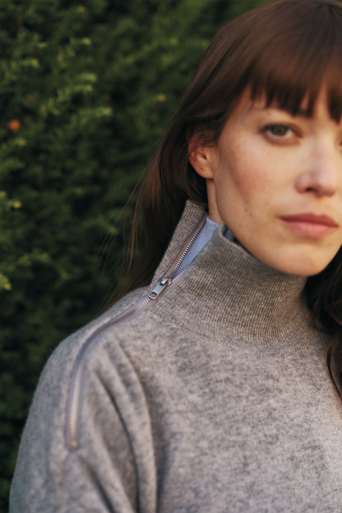 MERINO WOOL ZIP-NECK SWEATER