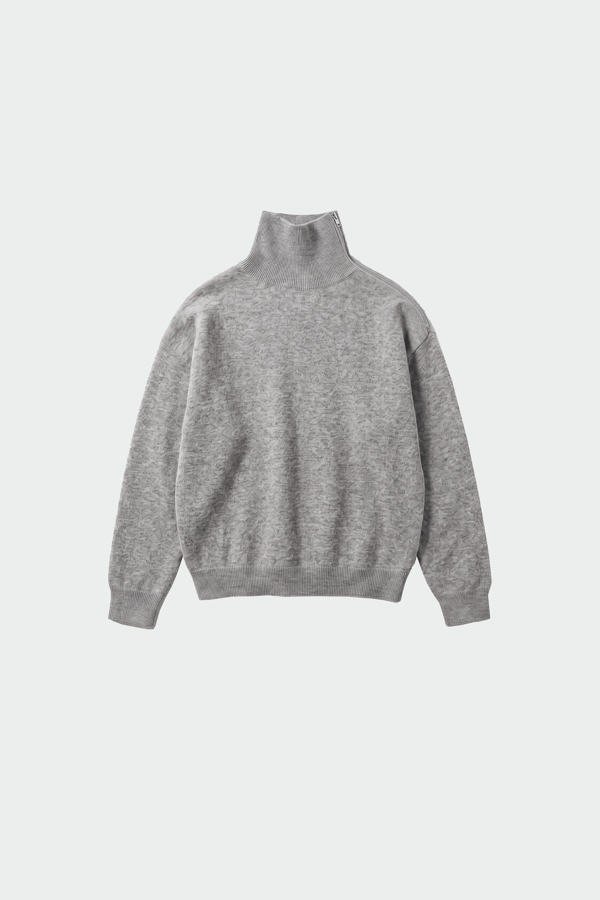 MERINO WOOL ZIP-NECK SWEATER