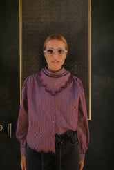 STRIPED POPLIN HANDKERCHIEF