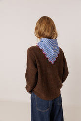 STRIPED POPLIN HANDKERCHIEF
