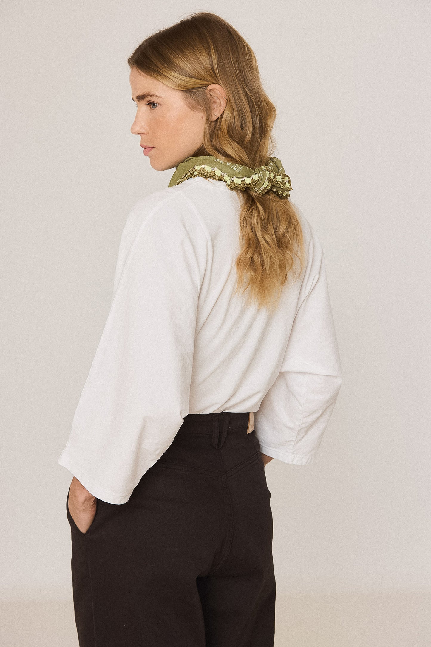 BANDANA WITH CROCHET TRIM