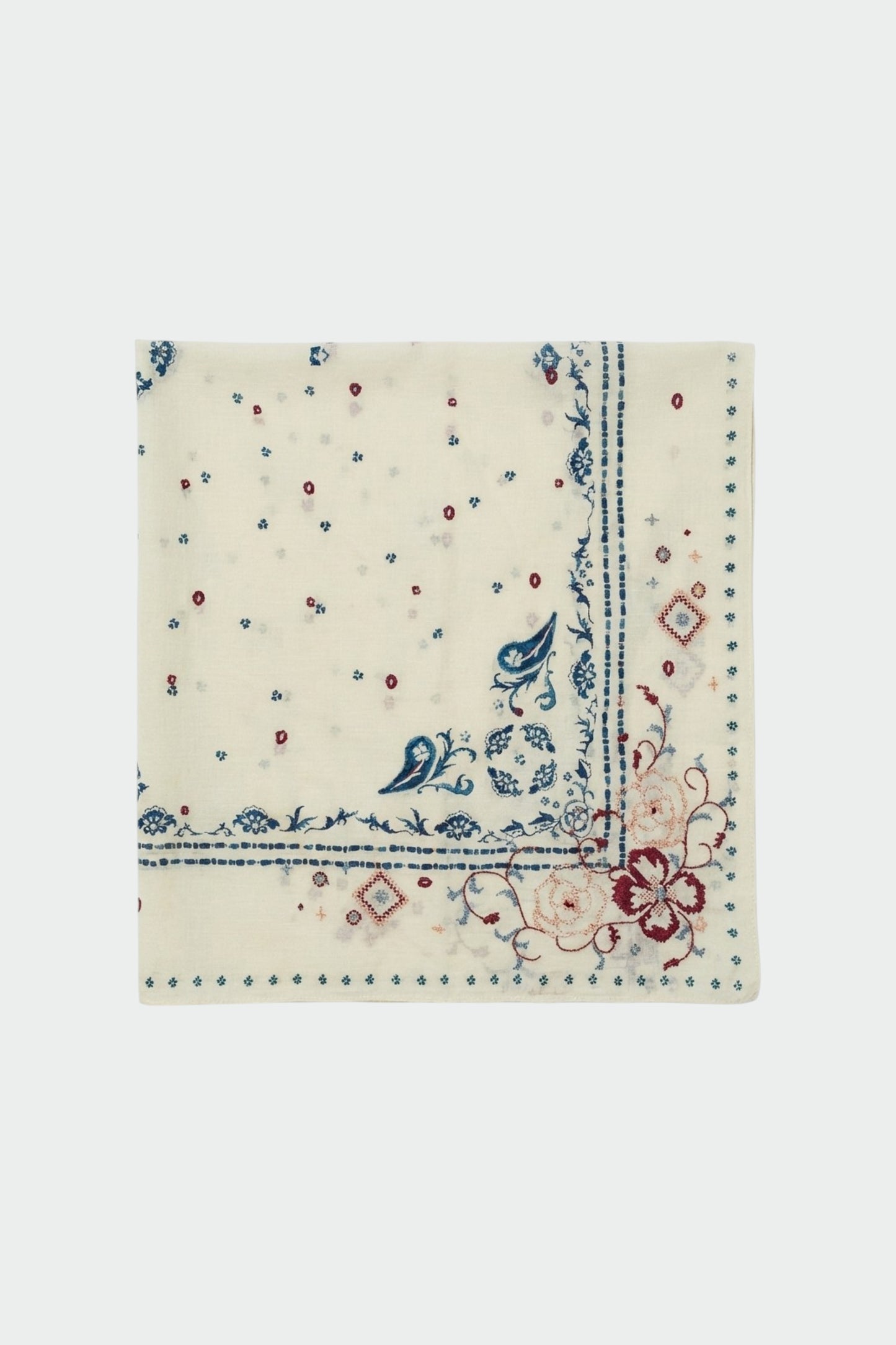 CROSS STITCH EMBROIDERED HANDKERCHIEF