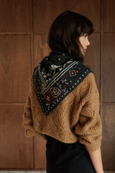 CROSS STITCH EMBROIDERED HANDKERCHIEF