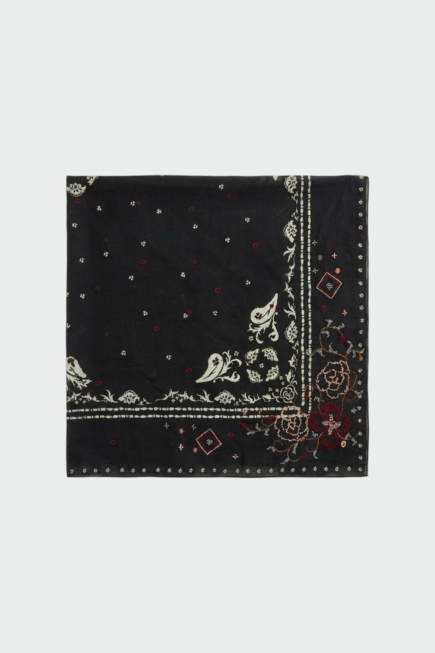 CROSS STITCH EMBROIDERED HANDKERCHIEF