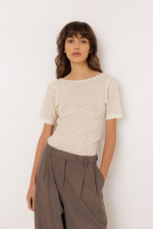 SLIM CIRCULAR JACQUARD T-SHIRT 1