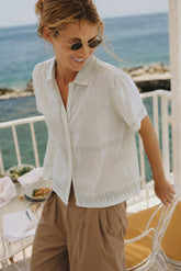 EMBROIDERED COMBINATION TEE