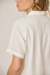 EMBROIDERED COMBINATION TEE