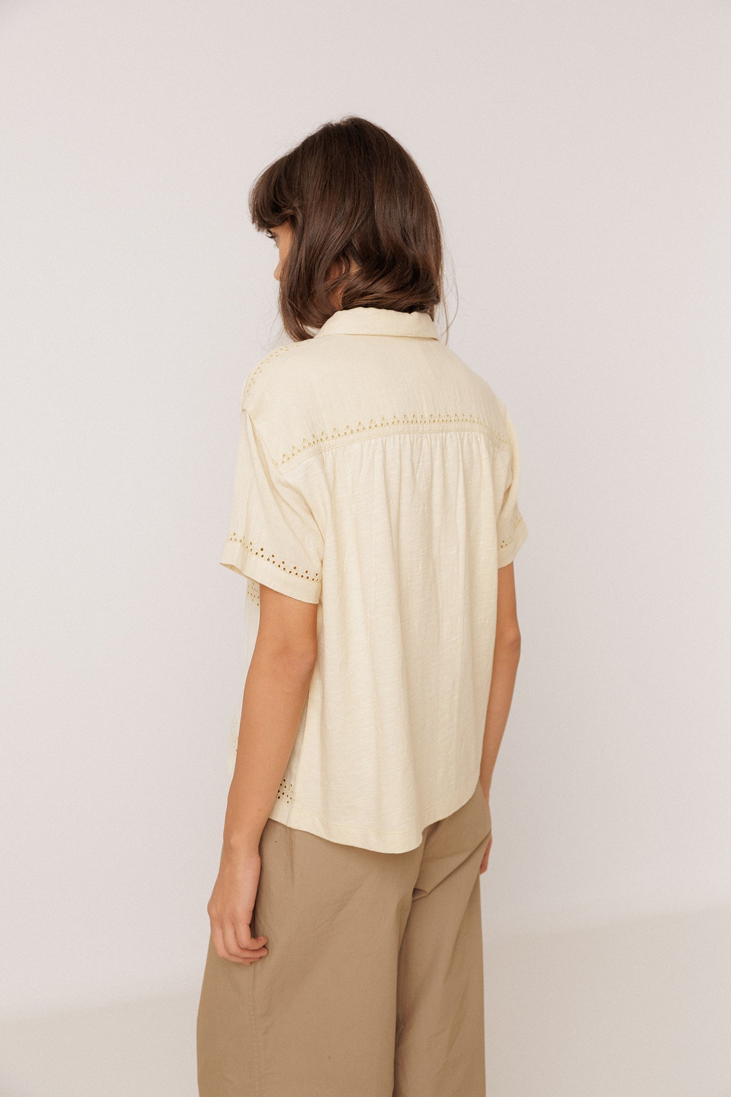 EMBROIDERED COMBINATION TEE