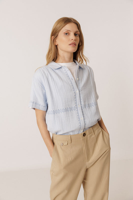 EMBROIDERED COMBINATION TEE 2