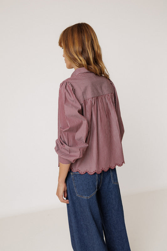 SCALLOPED HEM STRIPED SHIRT 3