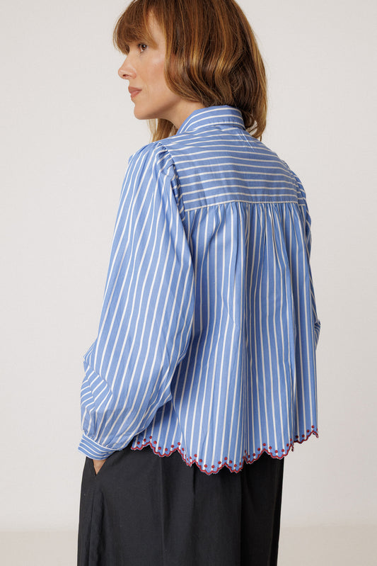 SCALLOPED HEM STRIPED SHIRT 5