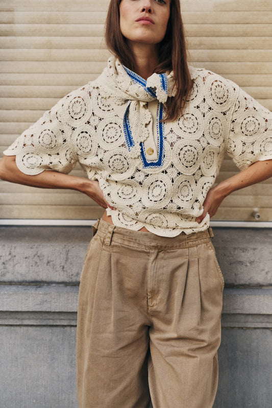 ORGANIC COTTON PLEATED TROUSERS 3