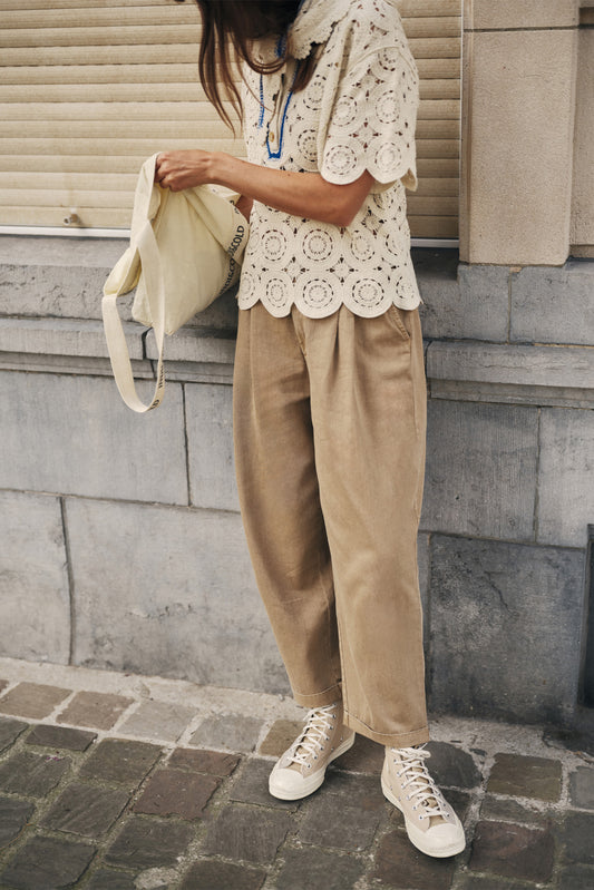 ORGANIC COTTON PLEATED TROUSERS 4