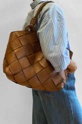 MAXI WOVEN LEATHER BAG