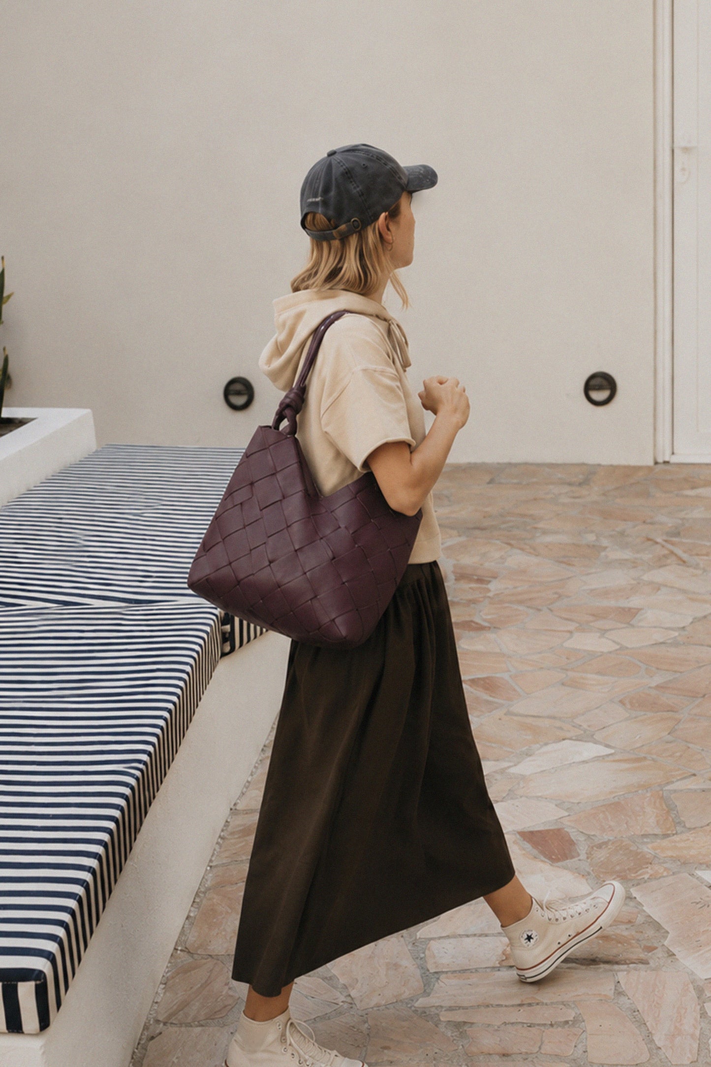 MAXI WOVEN LEATHER BAG