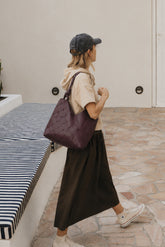 MAXI WOVEN LEATHER BAG