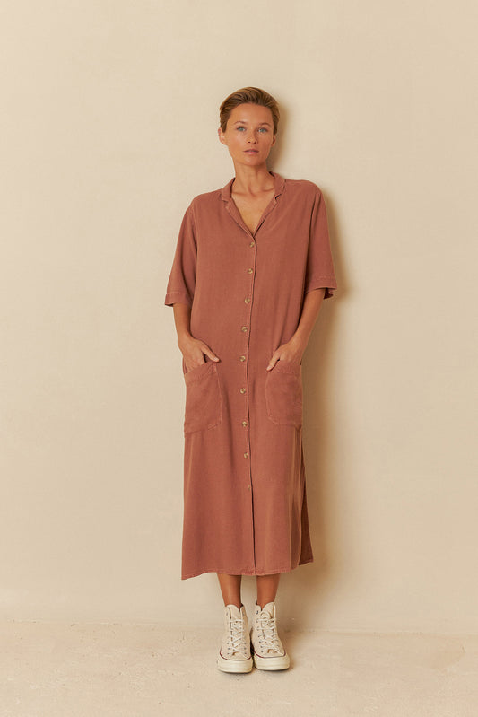 VISCOSE LINEN DRESS
