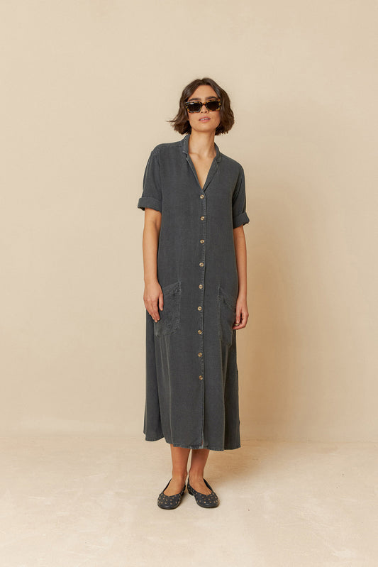 VISCOSE LINEN DRESS