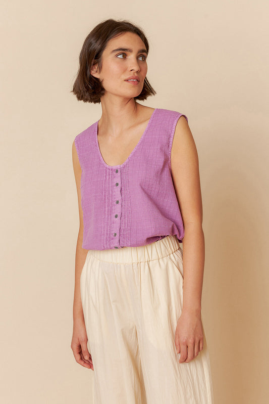 WASHED-EFFECT COMBINED T-SHIRT