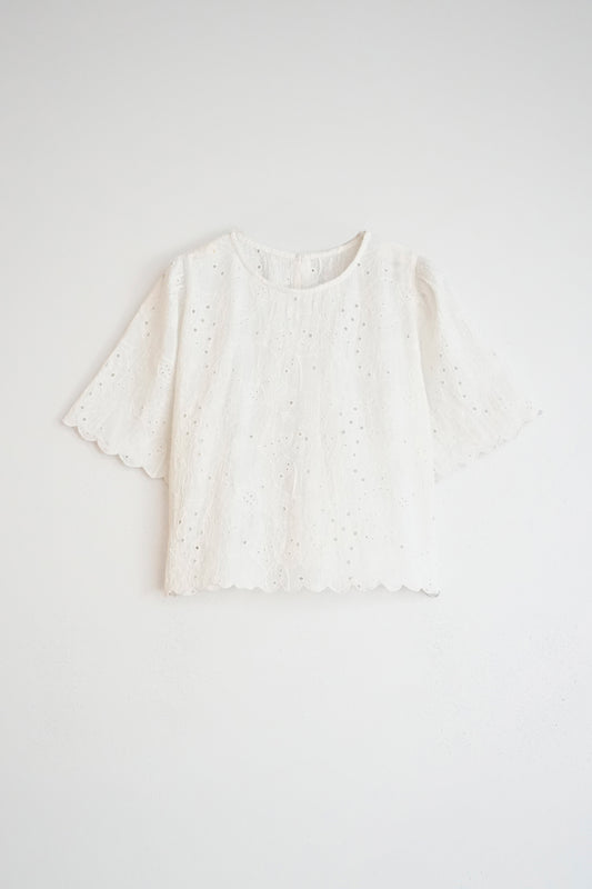 SCALLOPED-DETAILS SHIRT