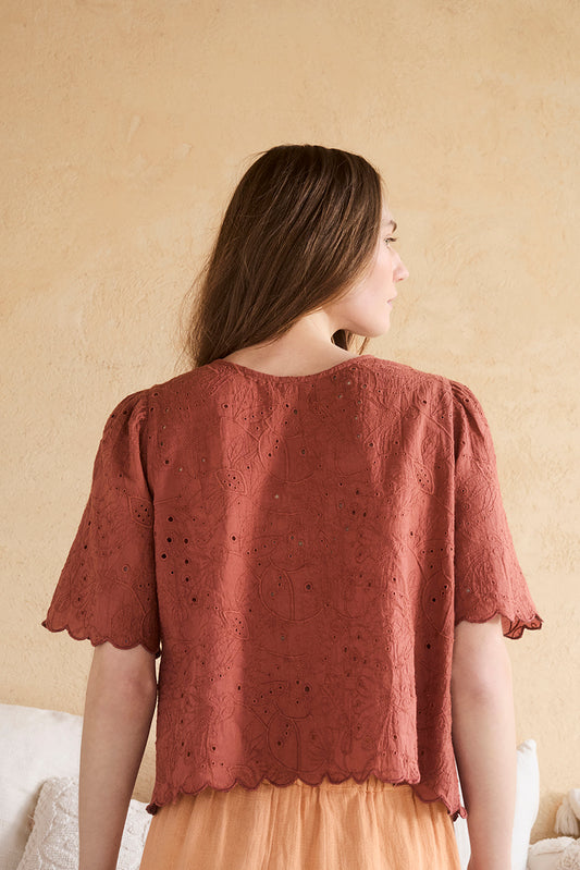 SCALLOPED-DETAILS SHIRT