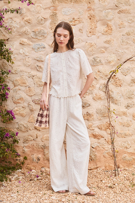 SCHIFFLI EMBROIDERY PANT