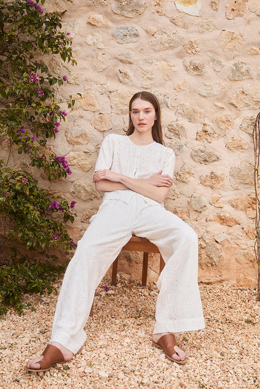 SCHIFFLI EMBROIDERY PANT