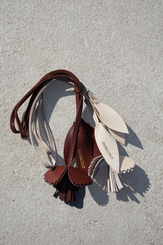 CAMELLIA LEATHER CHARM